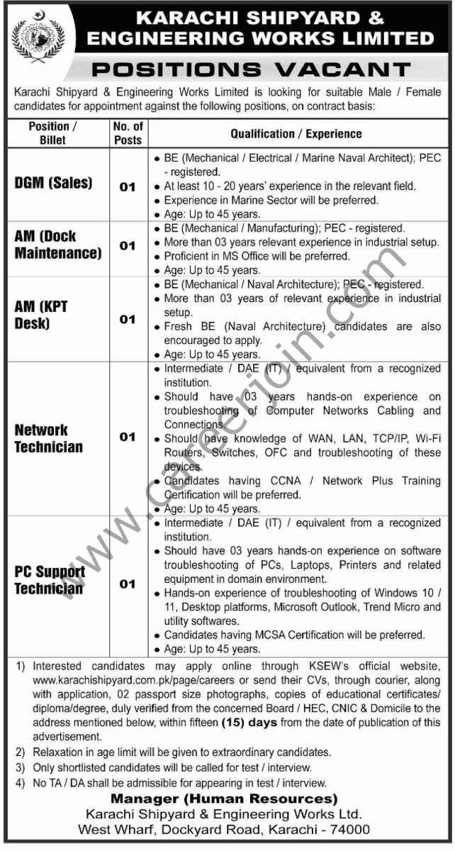 Karachi Shipyard Engineering Works Ltd Jobs 12 October 2025 Dawn 642x1200 1
