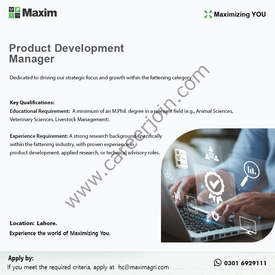 Maxim Agri Pvt Ltd Jobs Product Development Manager 4 MAxim Agri