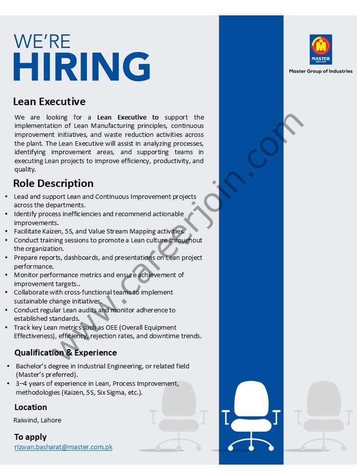 Master Group Of Industries Jobs Lean Executive 4 Master Group