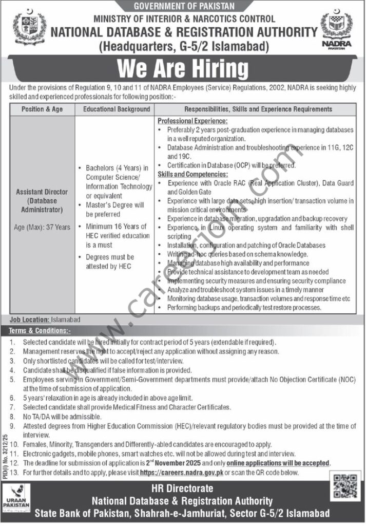 NADRA Jobs October 2025 5 Nadra Jobs 19 October 2025 Express Tribune 768x1103 1