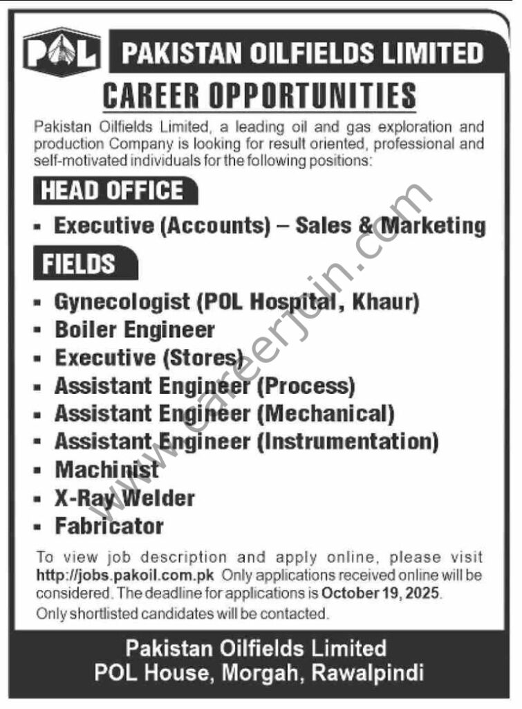 Pakistan Oilfields Ltd POL Jobs October 2025 4 Pakistan Oilfields Ltd POL Jobs 12 October 2025 Dawn 768x1042 1