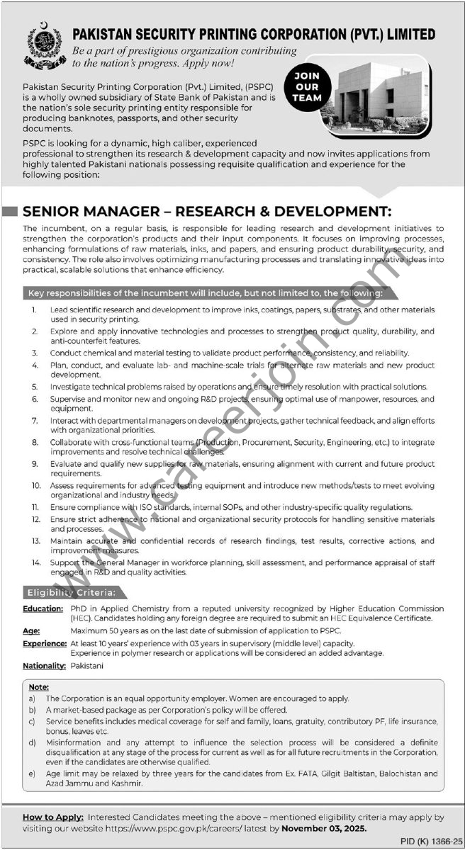 Pakistan Security Printing Corp Pvt Ltd Jobs 19 October 2025 Express Tribune 656x1200 1