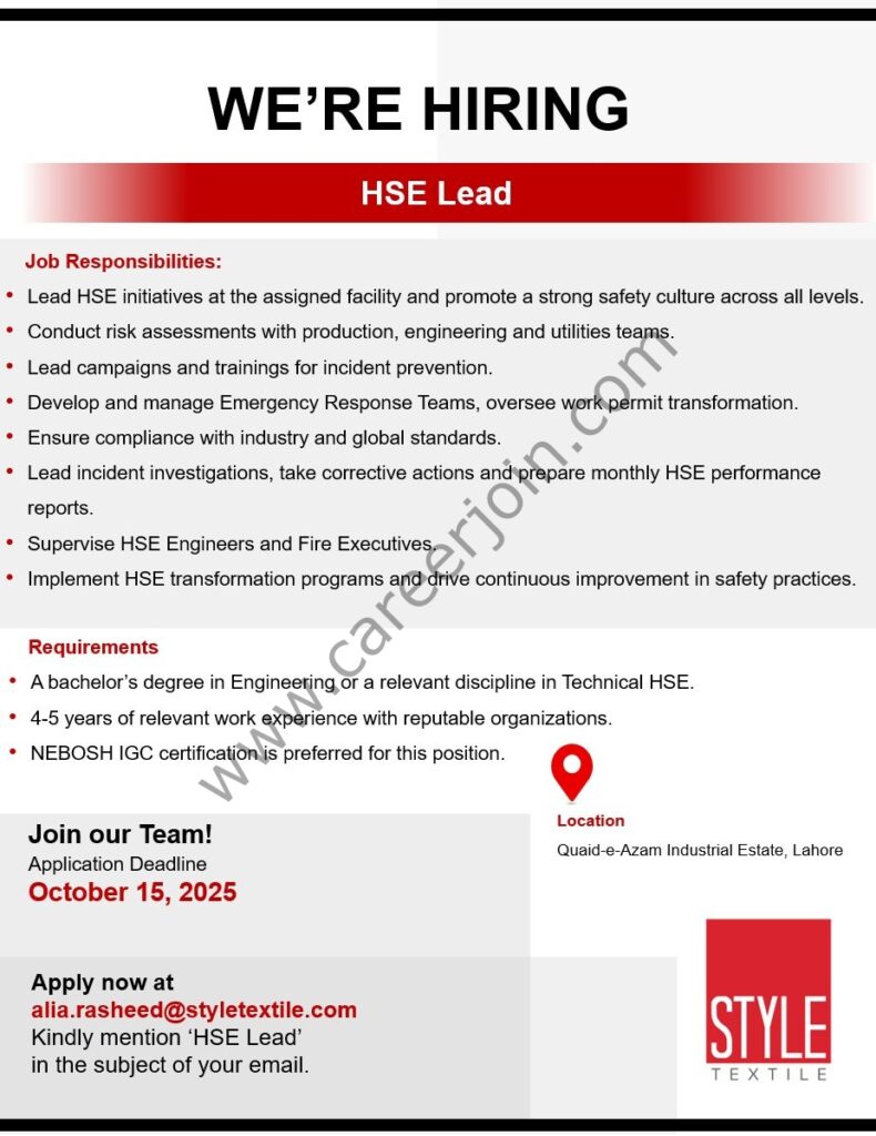 Style Textile Pvt Ltd Jobs October 2025 4 STyle Textile