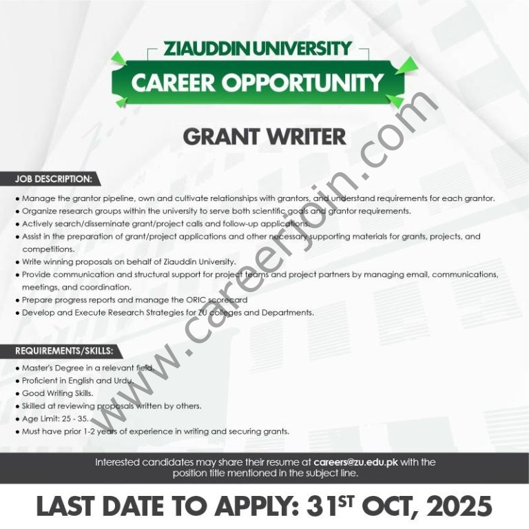 Ziauddin University Jobs October 2025 5 ZIauddin University 1 1 768x768 1