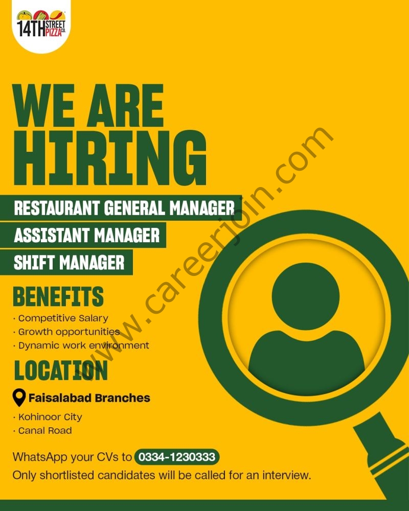 14th Street Pizza Co Jobs November 2025 4 14th Street Pizza