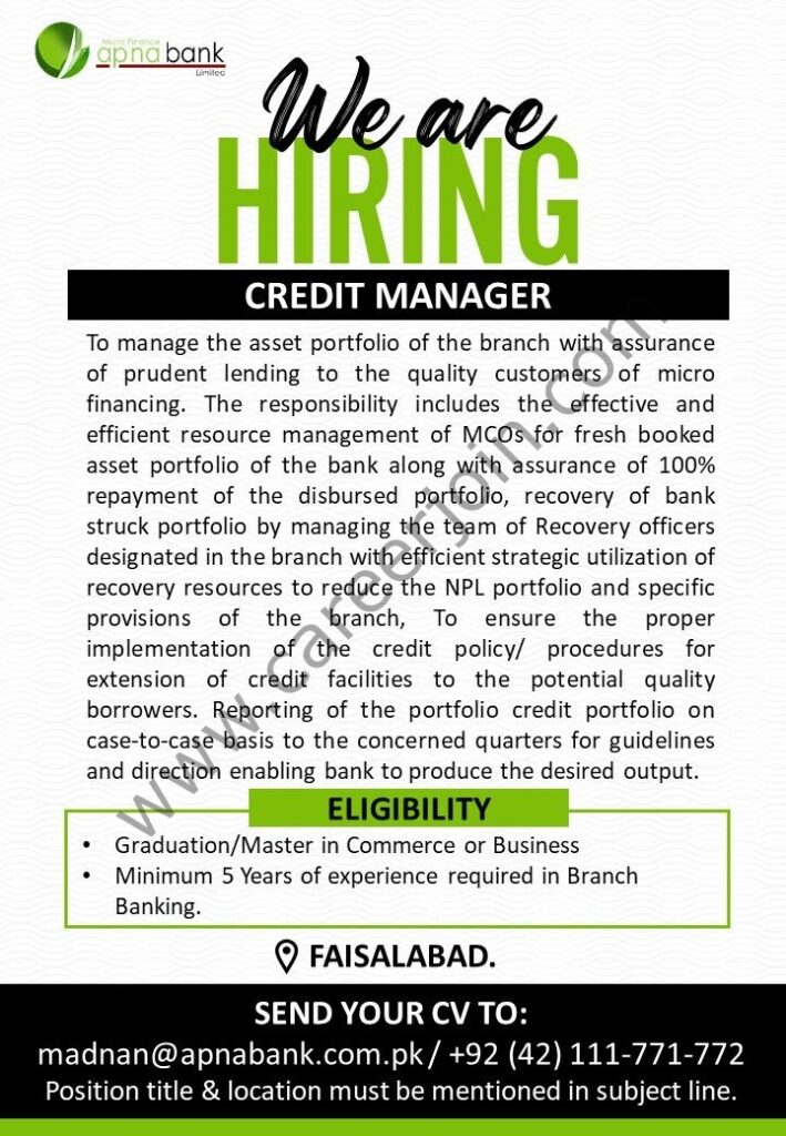 Apna Micro Finance Bank Limited Jobs November 2025 4 APNA 1
