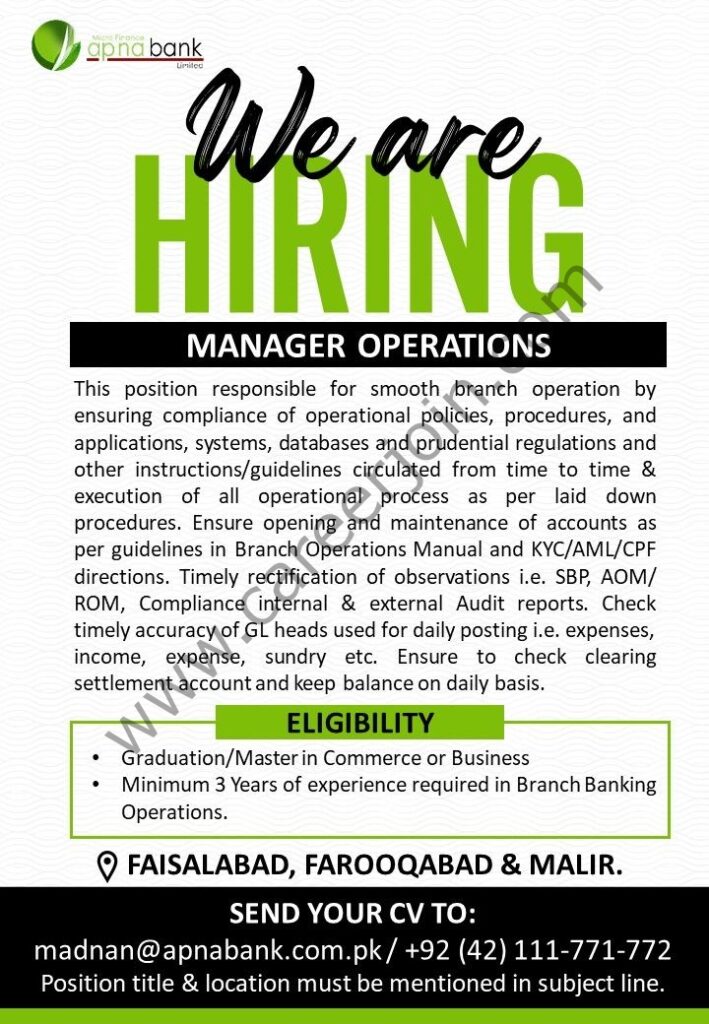 Apna Micro Finance Bank Limited Jobs November 2025 3 APNA Microfinance 1