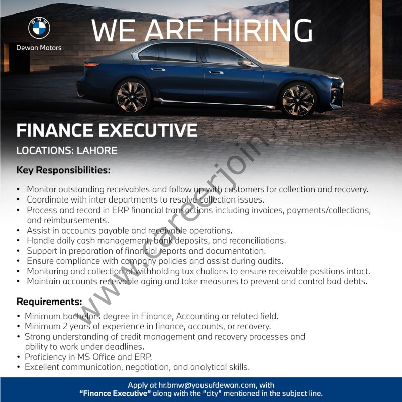 Dewan Motors Jobs Finance Executive 4 Dewan Motors