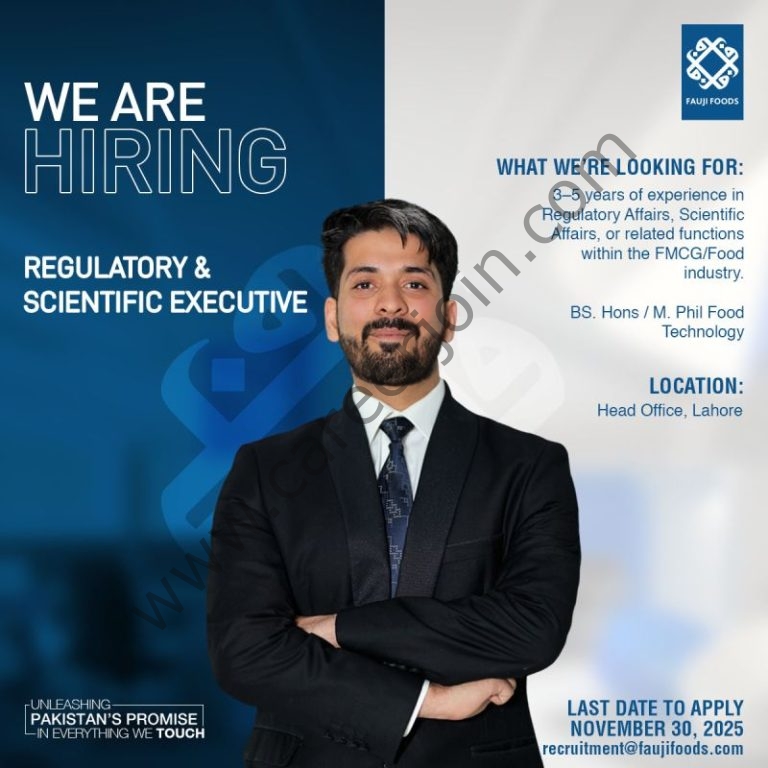 Fauji Foods Limited Jobs Regulatory & Scientific Executive 4 Fauji Foods 768x768 1