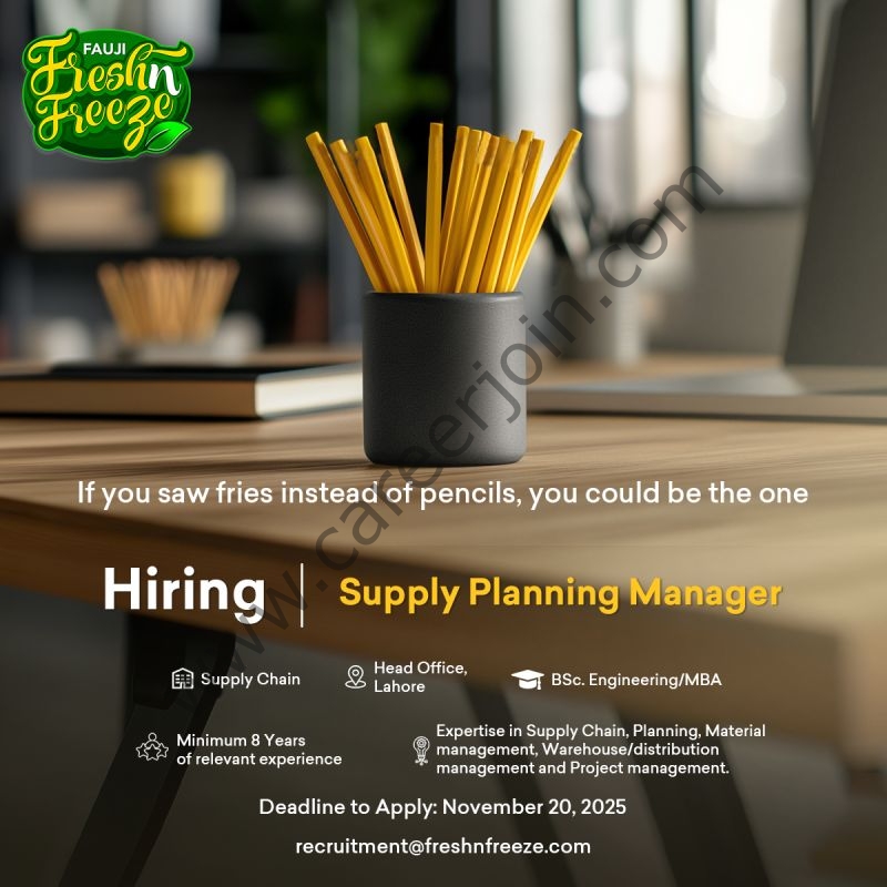 Fauji Fresh n Freeze Limited Jobs Supply Planning Manager 4 Fauji Fresh n Freeze