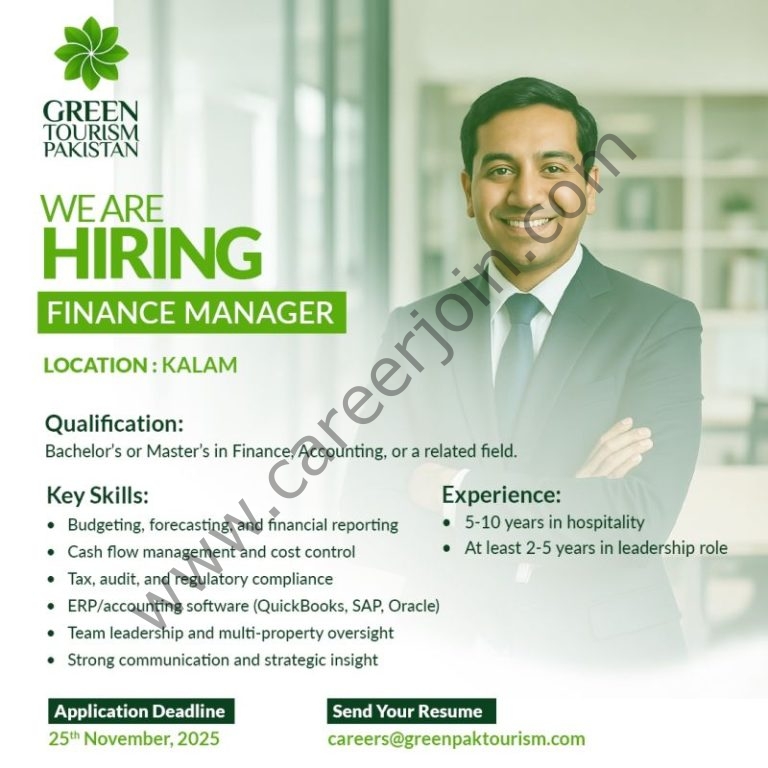Green Tourism Pakistan Jobs Finance Manager 4 Green Tourism 1 768x768 1