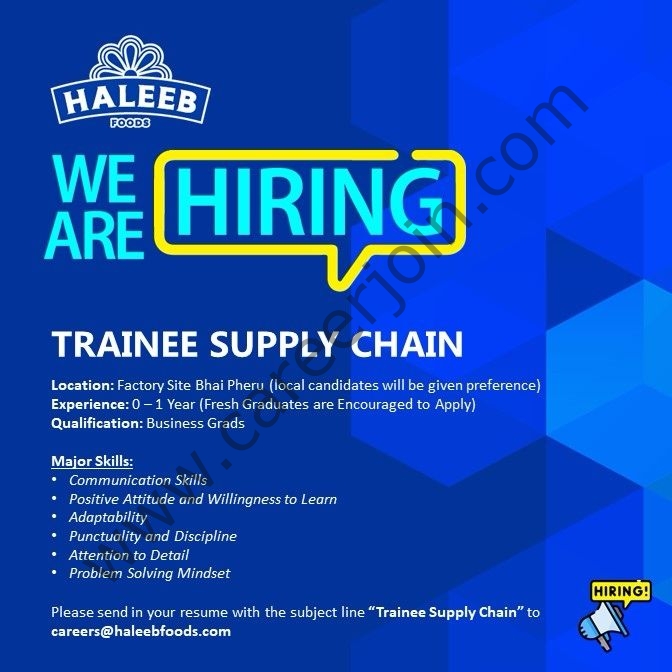 Haleeb Foods Jobs Trainee Supply Chain 4 Haleeb Foods 1