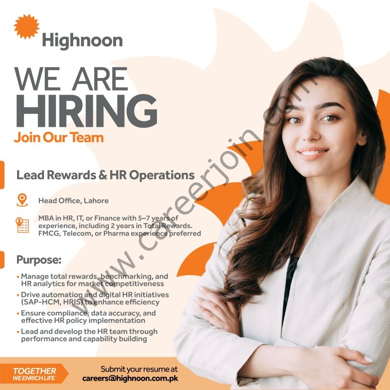 Highnoon Pvt Ltd Jobs Lead Rewards & HR Operations 4 Highnoon