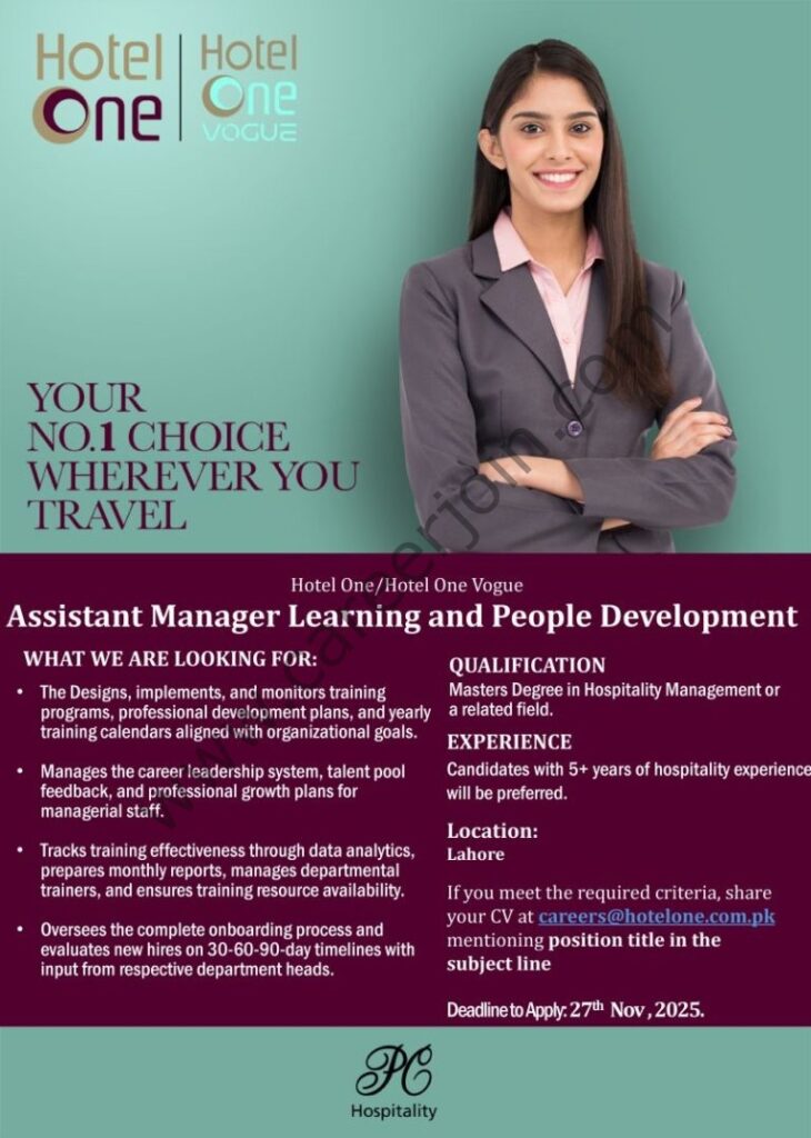 Hotel One Pvt Ltd Jobs Assistant Manager Learning and People Development 4 Hotel One 768x1077 1