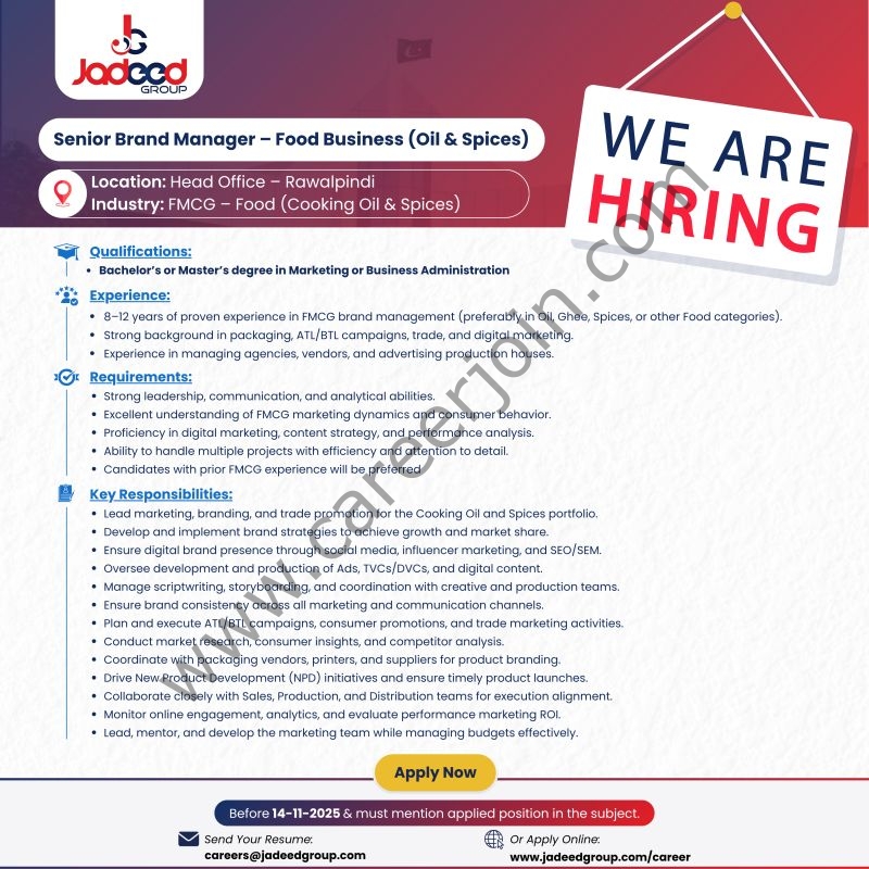 Jadeed Group Of Companies Jobs Senior Brand Manager 4 Jadeed Group