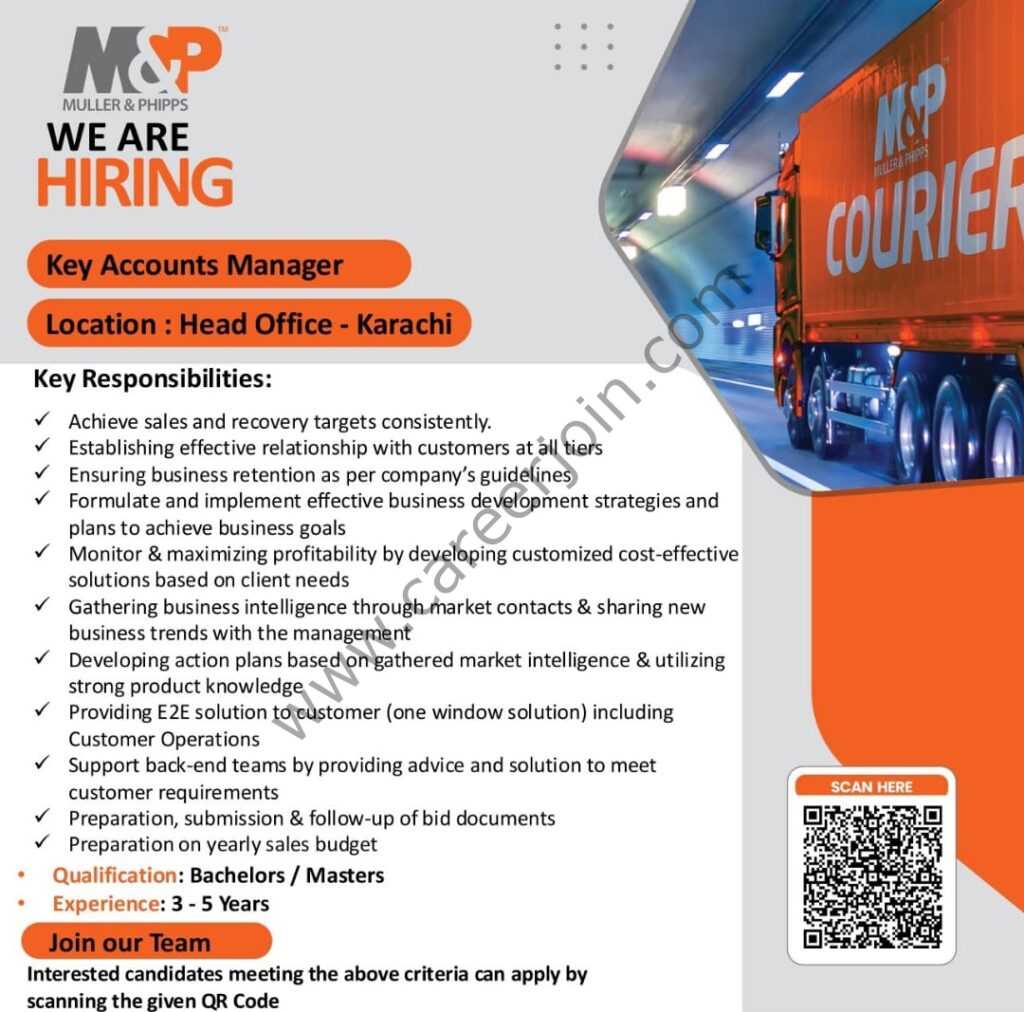 M&P Express Logistics Pvt Ltd Jobs Key Accounts Manager 4 MP