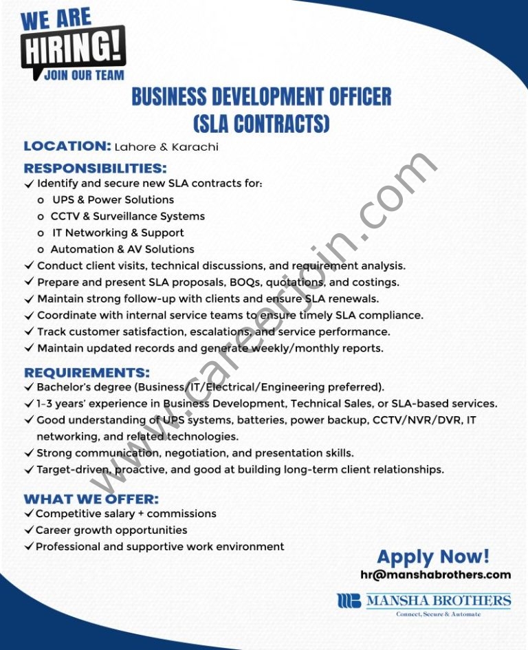 Mansha Brothers Jobs Business Development Officer 4 Mansha Brothers 768x945 1