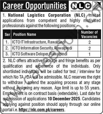 National Logistics Corporation NLC Jobs November 2025 4 National Logistics Corporation NLC Jobs 25 November 2025