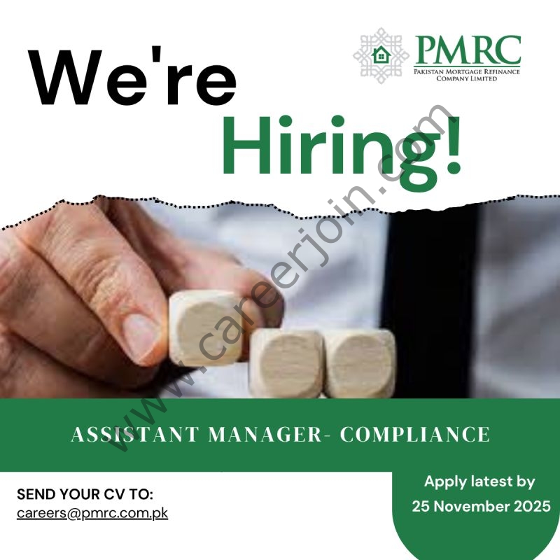 Pakistan Mortgage Refinance Company Limited PMRC Jobs Assistant Manager Compliance 4 PMRC
