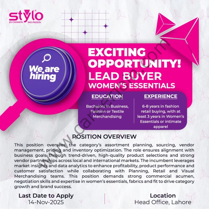 Stylo Pvt Ltd Jobs Lead Buyer 4 Stylo Pvt Ltd