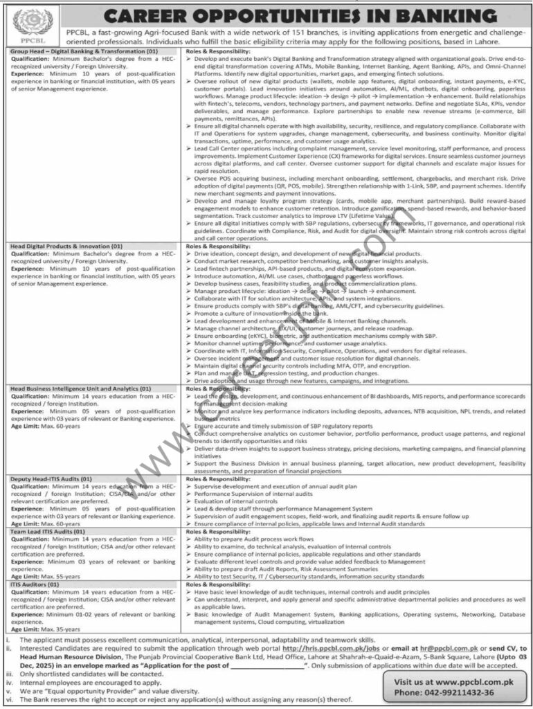 The Punjab Provincial Cooperative Bank Ltd PPCBL Jobs 23 November 2025 Dawn 902x1200 1