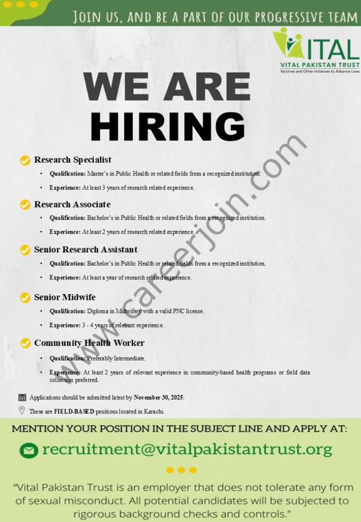VITAL Pakistan Trust Jobs November 2025 4 Vital Pakistan 1