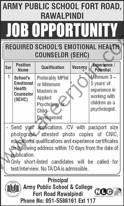 Army Public School & College Jobs Schools Emotional Health Counselor 4 Army Public School College Jobs 28 December 2025 Dawn