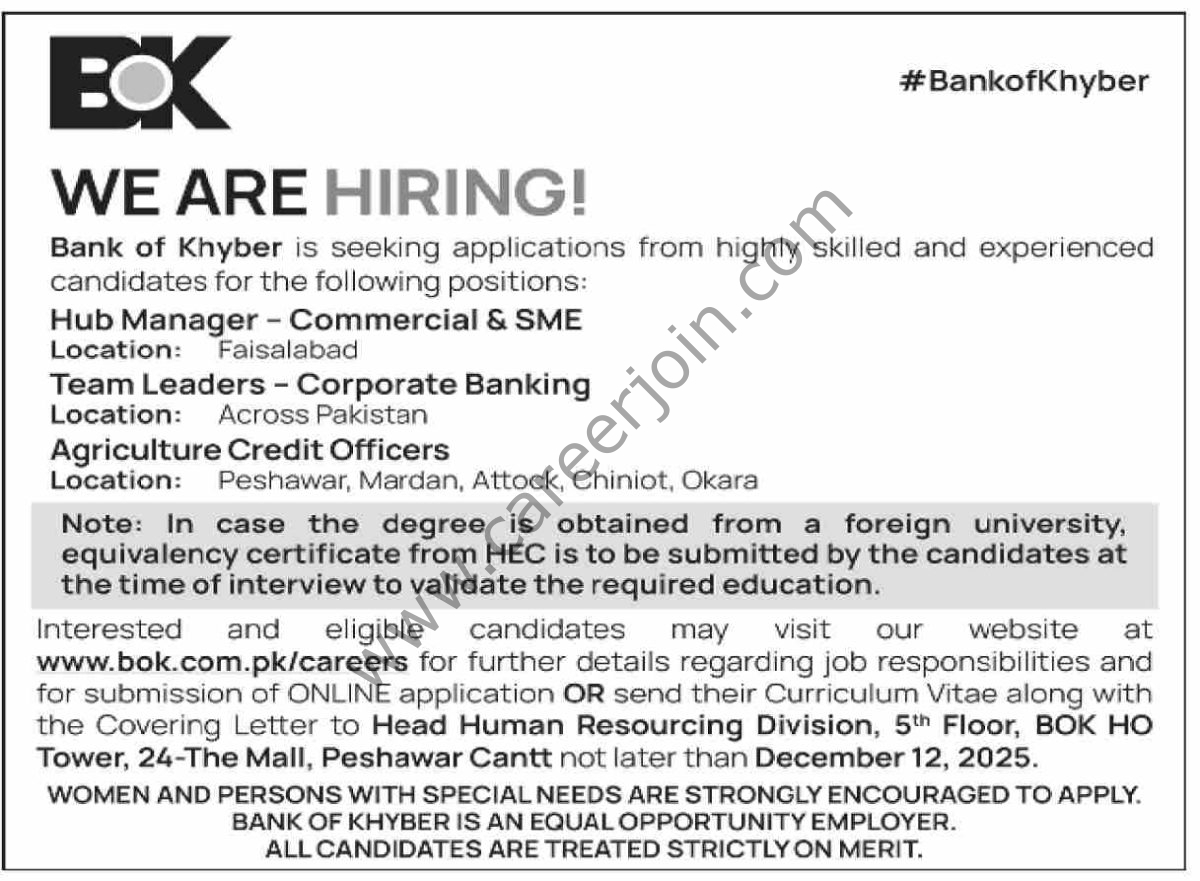 Bank of Khyber BOK Jobs 05 Decemeber 2025 Dawn 1200x881 1