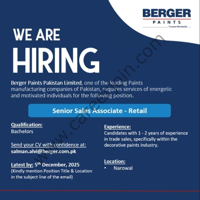 Berger Paints Pakistan Jobs December 2025 4 Berger Paints 768x769 1