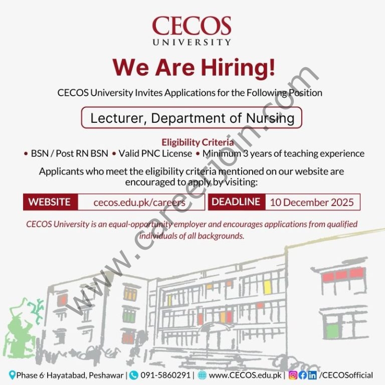 CECOS University Jobs Lecturer 4 CECOS 768x768 1