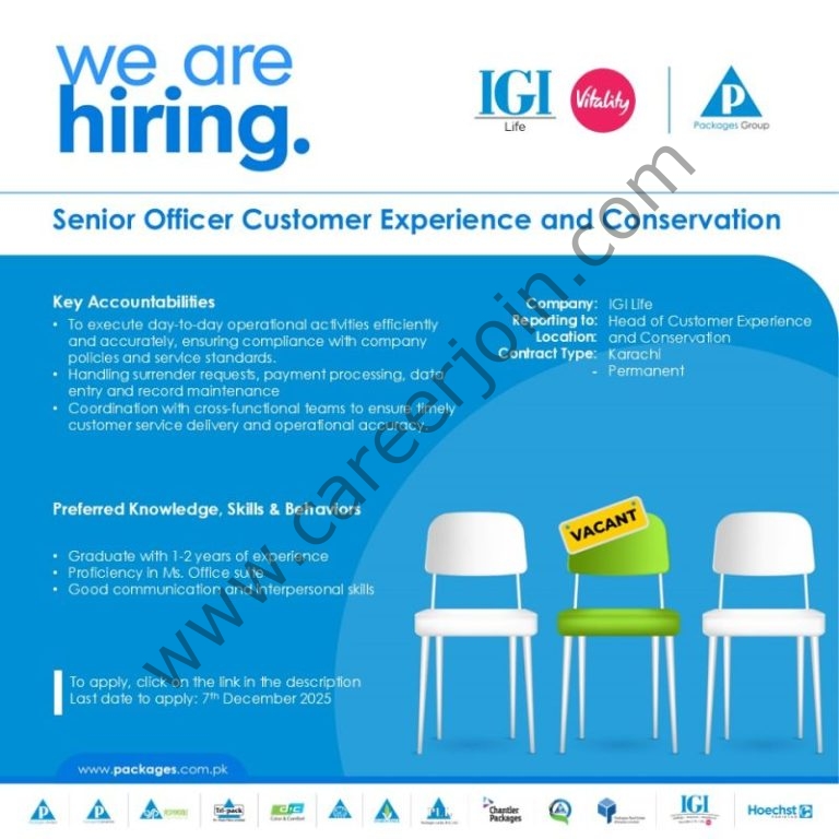 IGI Life Insurance Company Jobs Senior Officer Customer Experience and Conservation 4 IGI LIfe 768x768 1