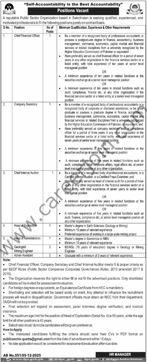 Public Sector Organization Balochistan Jobs 07 December 2025 Express Tribune 490x1200 1