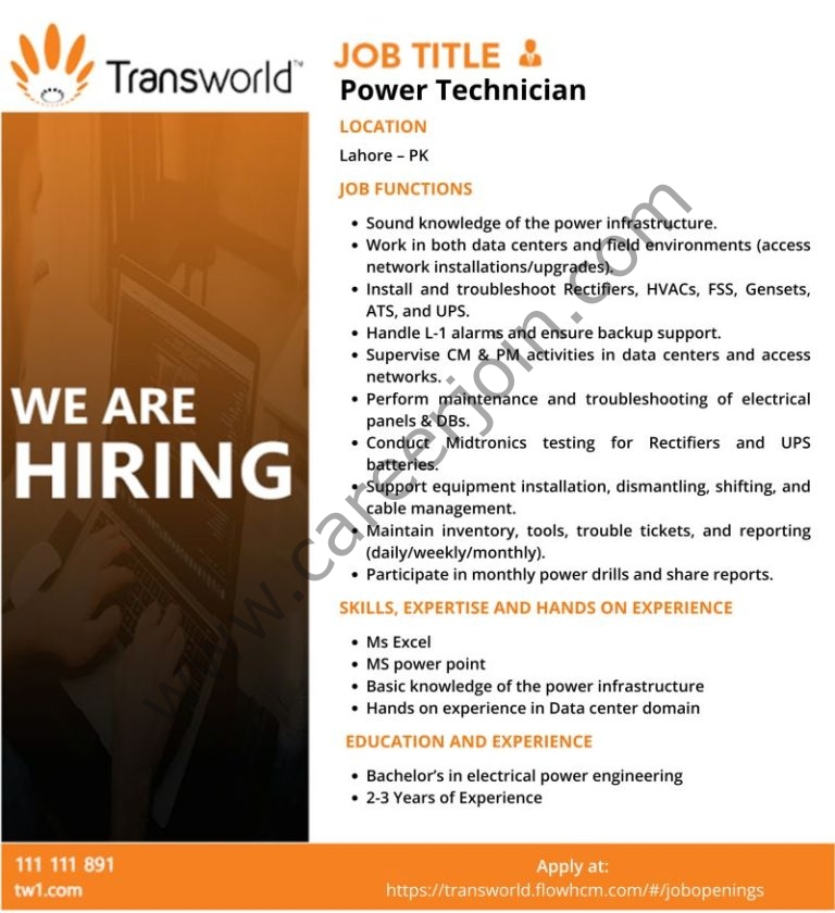 Transworld Associates Jobs Power Technician 4 Transworld Associates 768x840 1