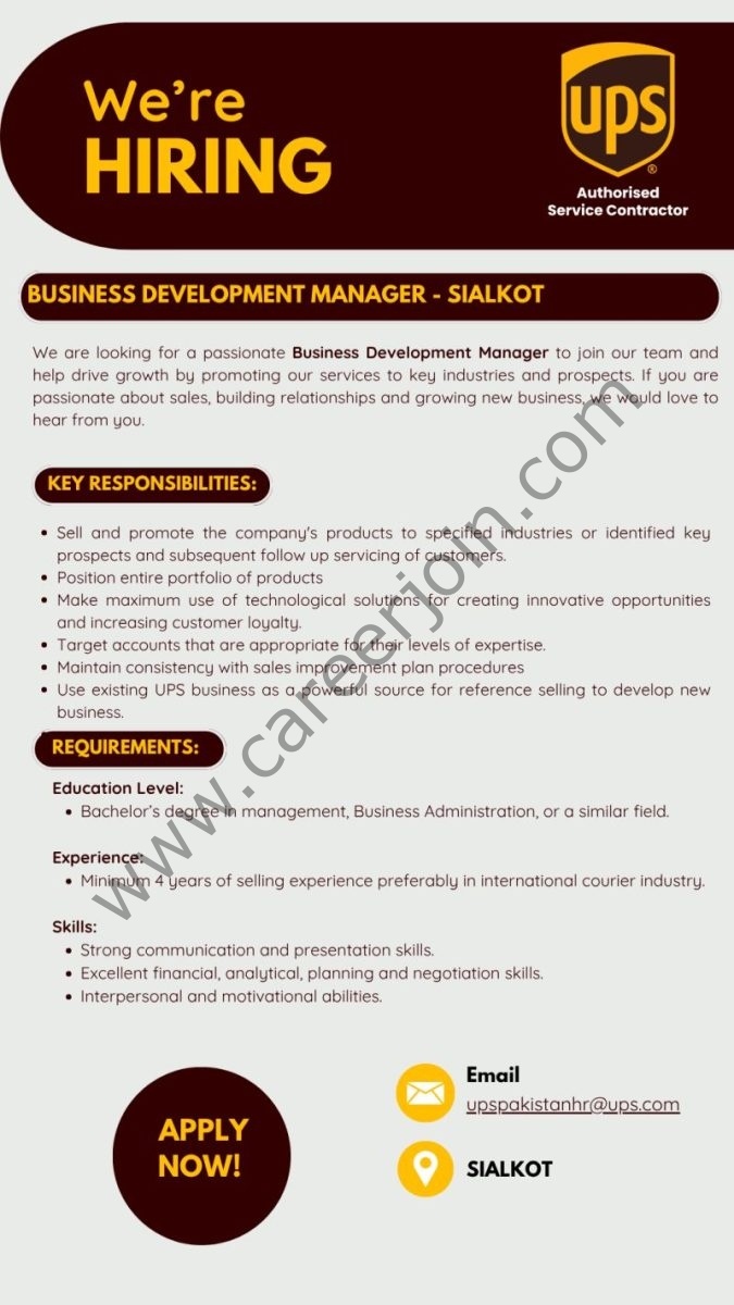 UPS Pakistan Jobs Business Development Manager 4 UPS Pakistan 675x1200 1