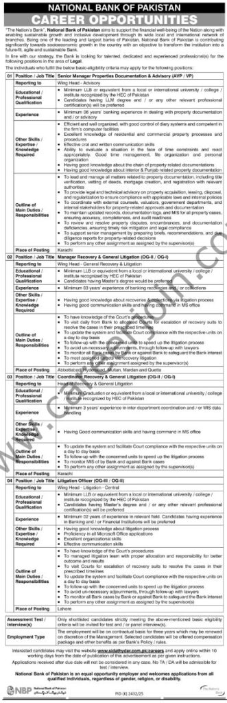 National Bank of Pakistan NBP Jobs 18 January 2026 Express Tribune 388x1200 1