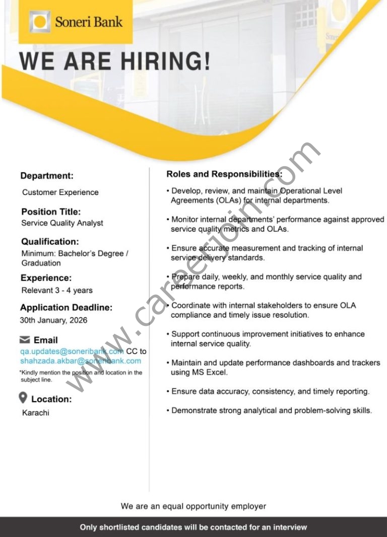 Soneri Bank Limited Jobs Service Quality Analyst 4 SOneri Bank 1 768x1066 1