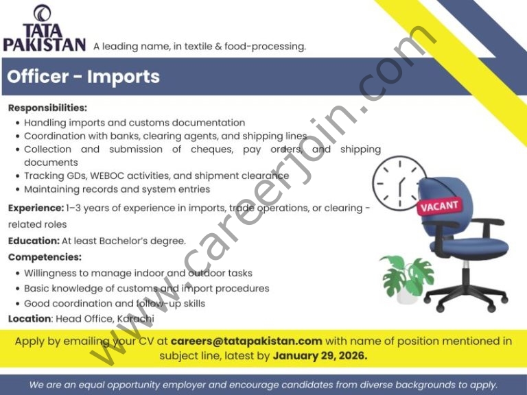 Tata Pakistan Jobs Officer Imports 4 Tata Pakistan 768x576 1
