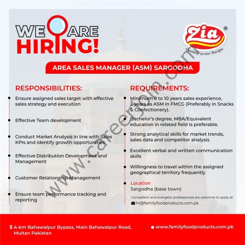 Family Foods Products Jobs Area Sales Manager 4 FAmily Food Products