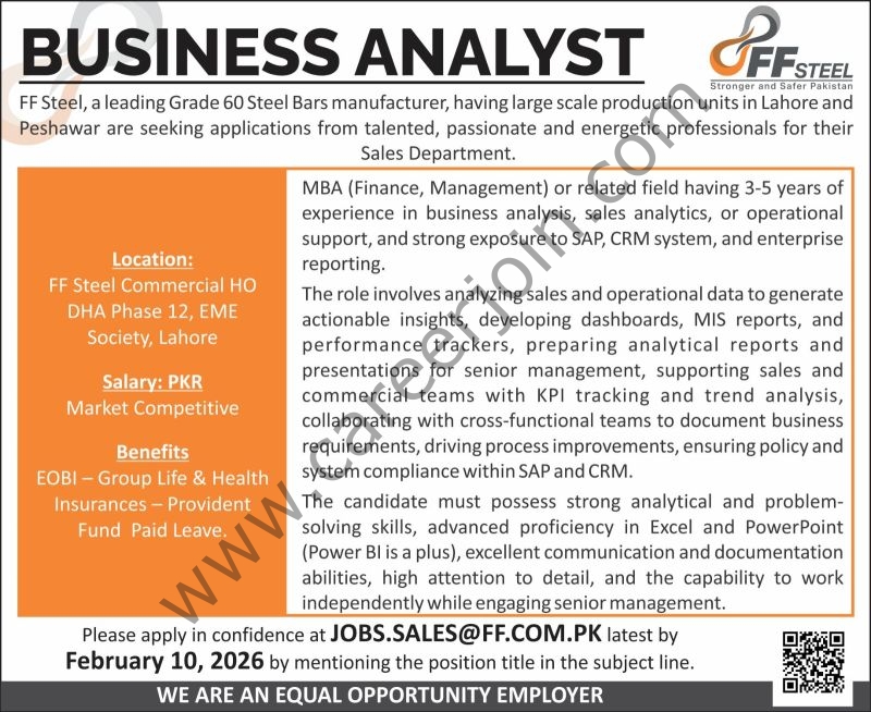 FF Steel Jobs Business Analyst 4 FF Steel 1