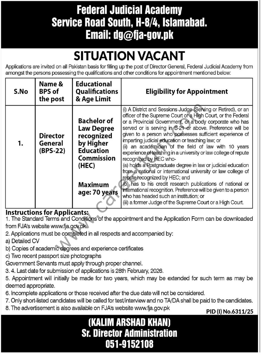 Federal Judical Academy Jobs 01 February 2026 Express Tribune 878x1200 1