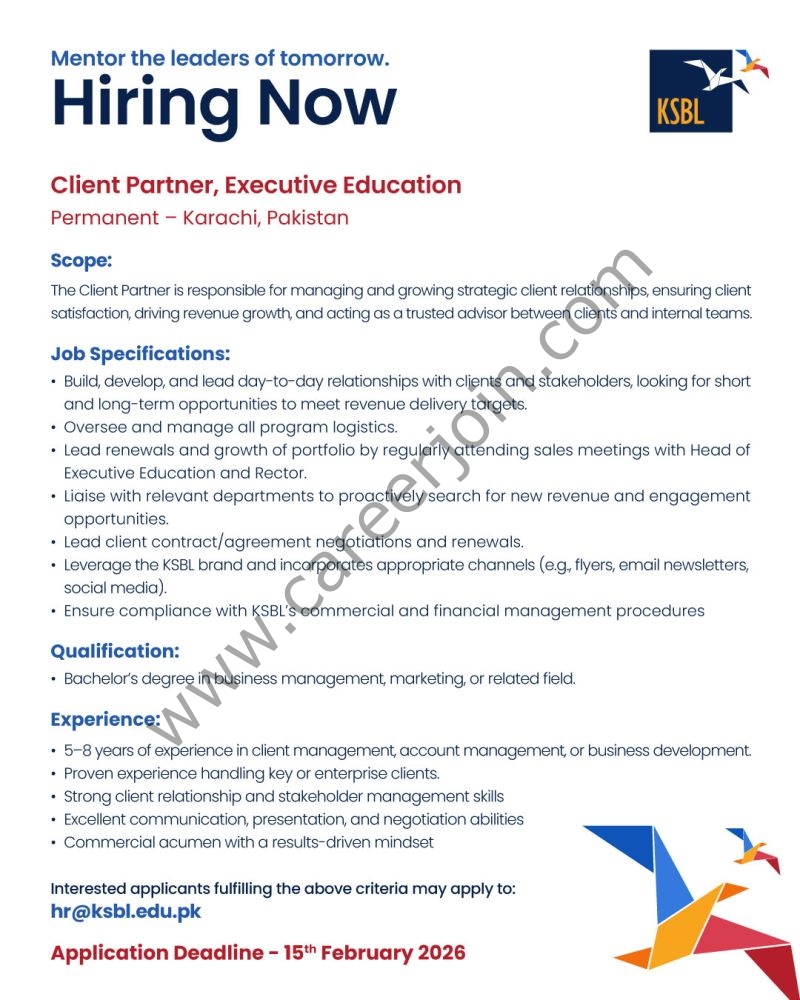 KSBL Jobs Client Partner 4 KSBL