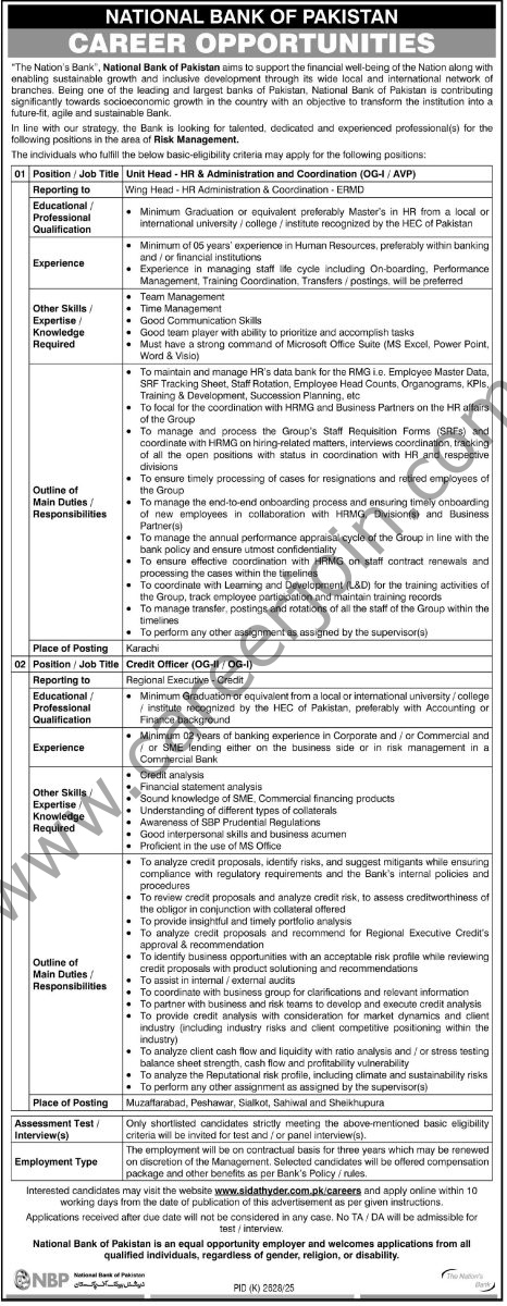 National Bank of Pakistan NBP Jobs 01 February 2026 Express Tribune 466x1200 1
