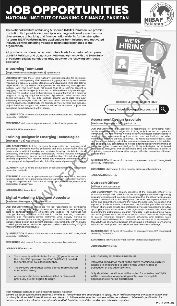 National Institute of Banking Finance NIBF Jobs 05 Februray 2026 Express Tribune 693x1200 1