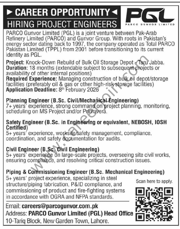 Parco Gunvor Ltd PGL Jobs February 2026 4 Parco Gunvor Ltd PGL Jobs 01 February 2026 Dawn 768x973 1