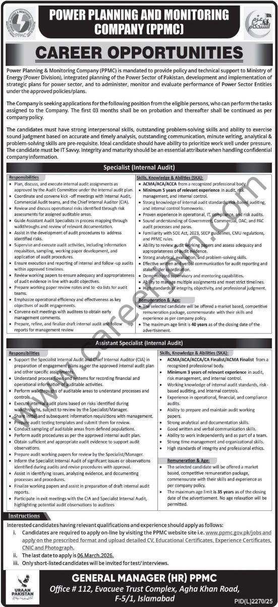 Power Planning & Monitoring Co PPMC Jobs February 2026 4 Power Planning Monitoring Co PPMC Jobs 18 February 2026 Express 551x1200 1