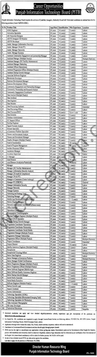 Punjab Information Technology Board PITB Jobs 01 February 2026 Express Tribune 328x1200 1