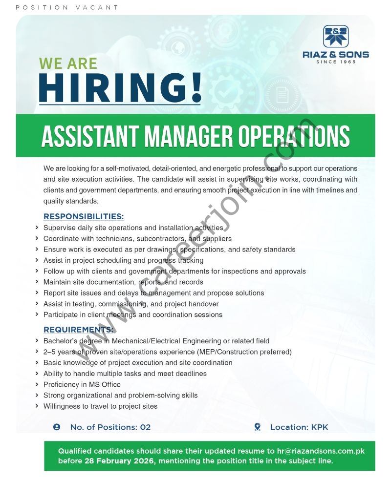 Riaz & Sons Jobs February 2026 4 Riaz Sons