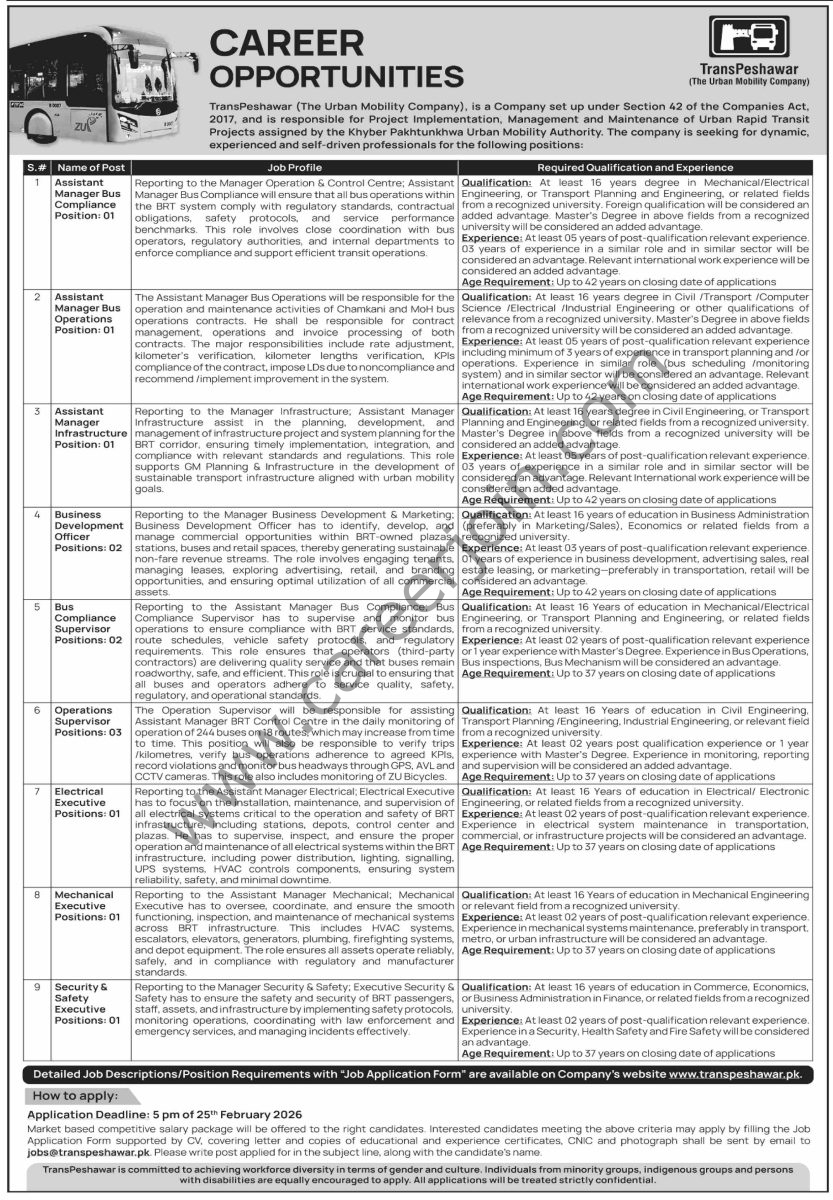 Trans Peshawar Jobs February 2026 4 Trans Peshawar Jobs 12 February 2026 Dawn 833x1200 1