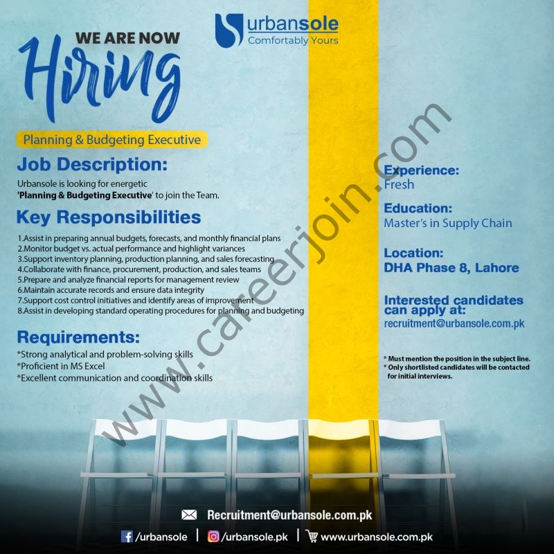 UrbanSole Jobs Planning & Budgeting Executive 4 UrbanSole