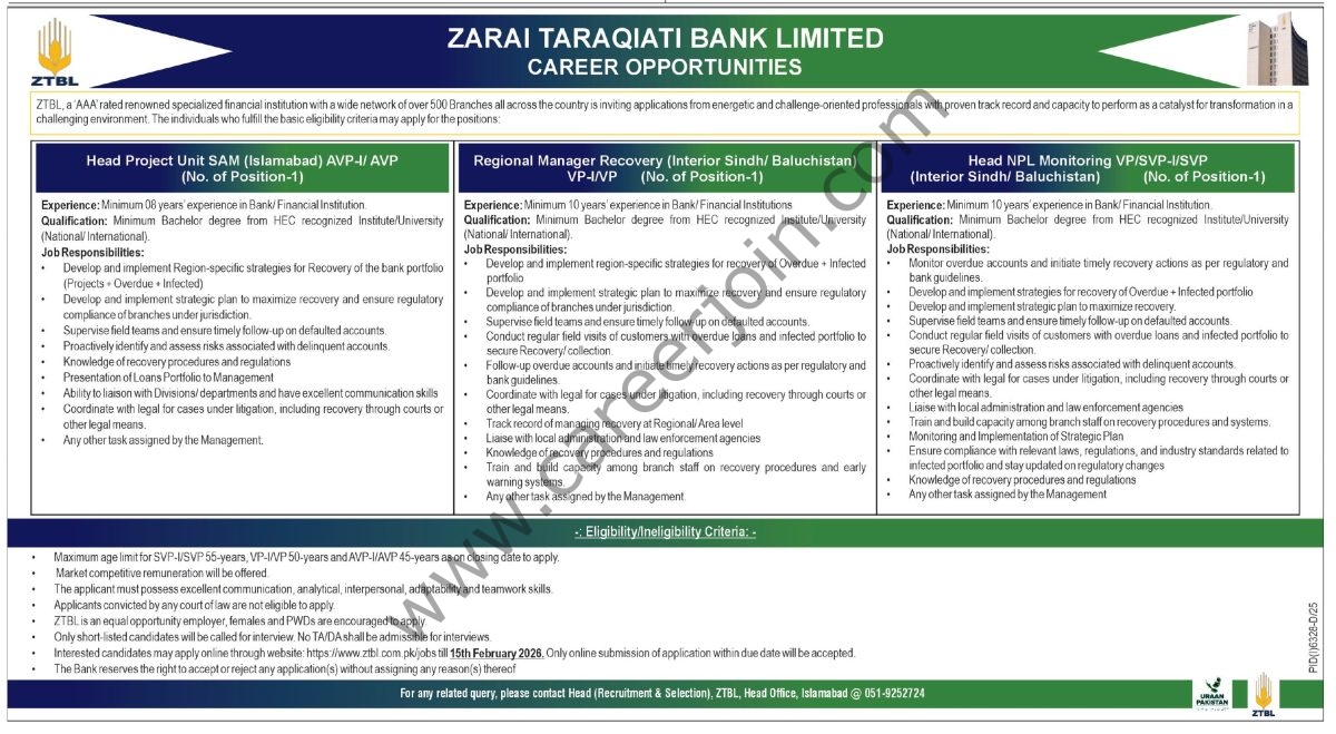 Zarai Taraqiati Bank Ltd ZTBL Jobs 01 February 2026 Express Tribune 01 1200x659 1